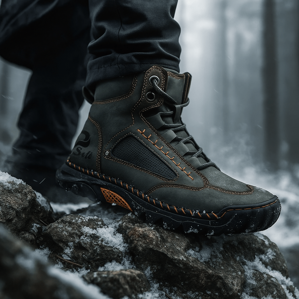 Waterproof Men's Ankle Boots - Non-Slip Sole - Rugged Grip