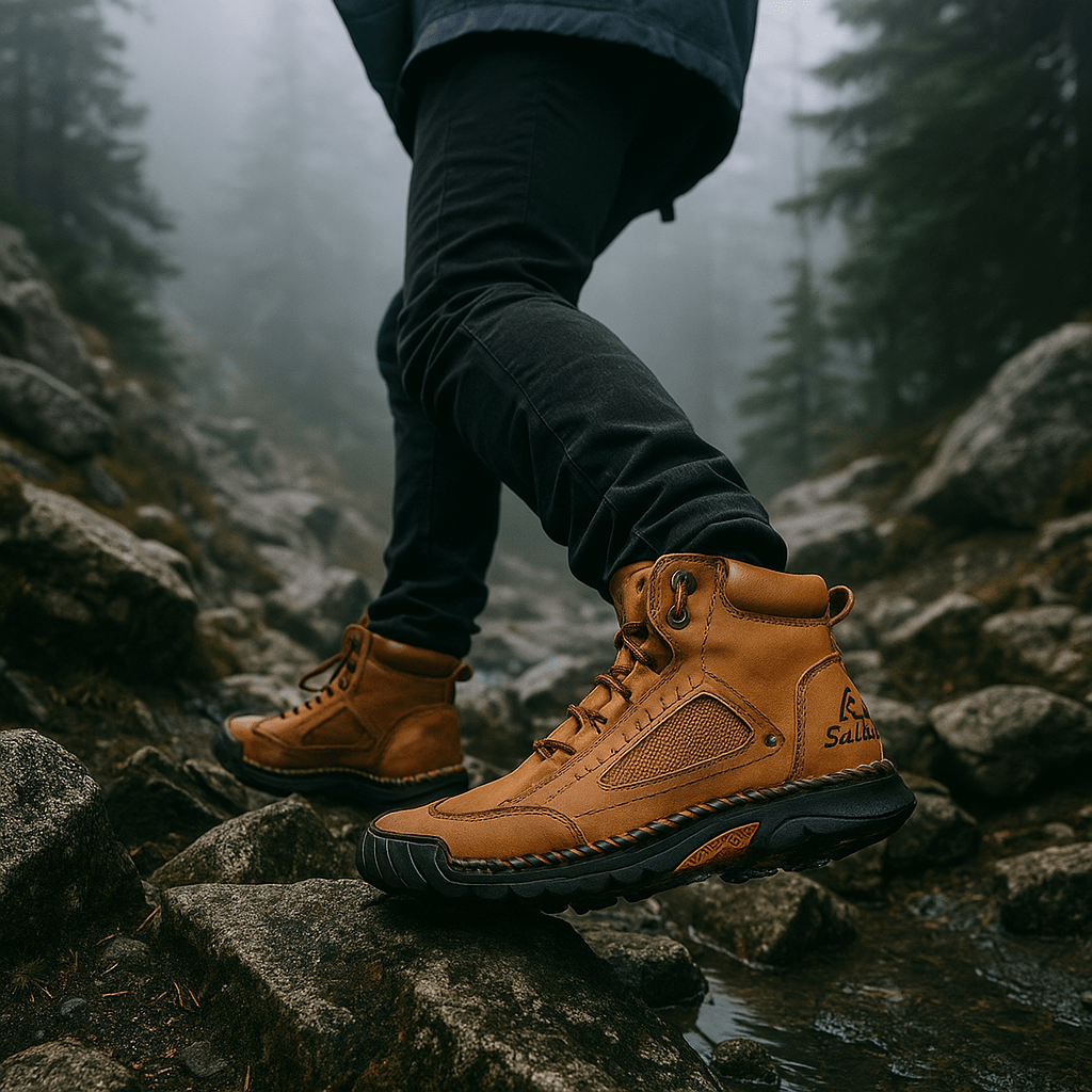 Waterproof Men's Ankle Boots - Non-Slip Sole - Rugged Grip