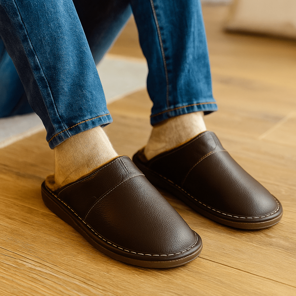 Men's Waterproof Leather Sandals - Comfortable - Warm