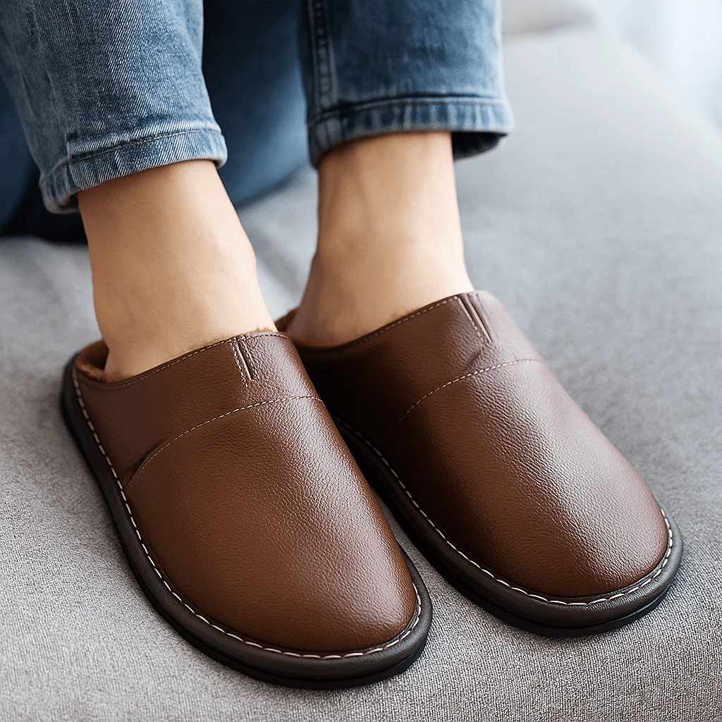 Men's Waterproof Leather Sandals - Comfortable - Warm