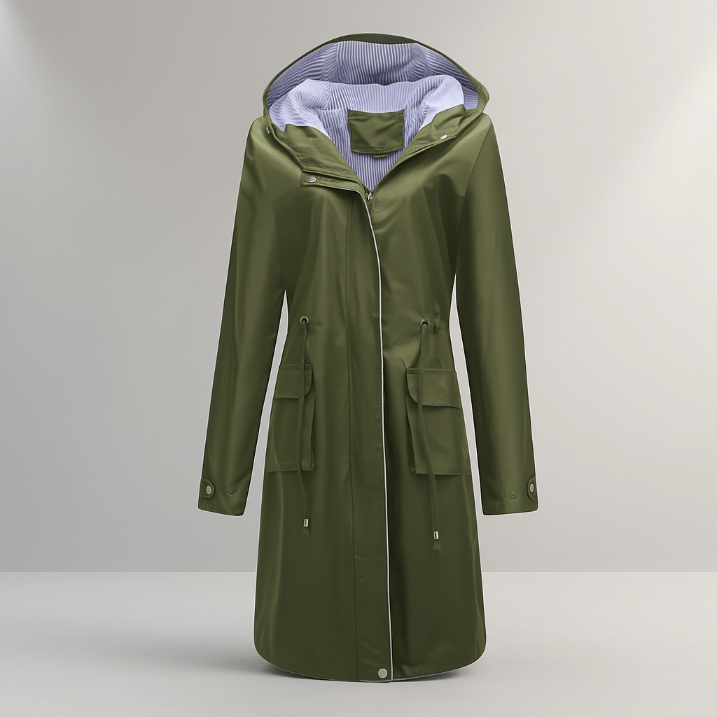 Waterproof Trench Coat - Knee-Length - Stylish Protection