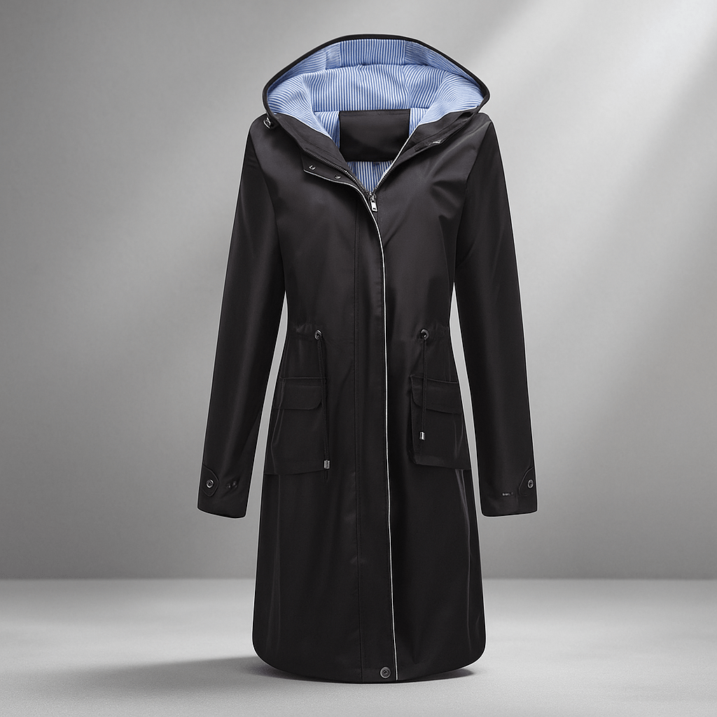 Waterproof Trench Coat - Knee-Length - Stylish Protection