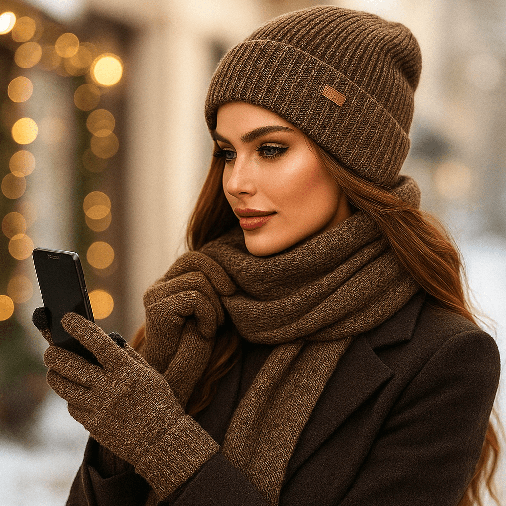 Hat-Scarf-Gloves Set - Elegant Thermal Winter Comfort