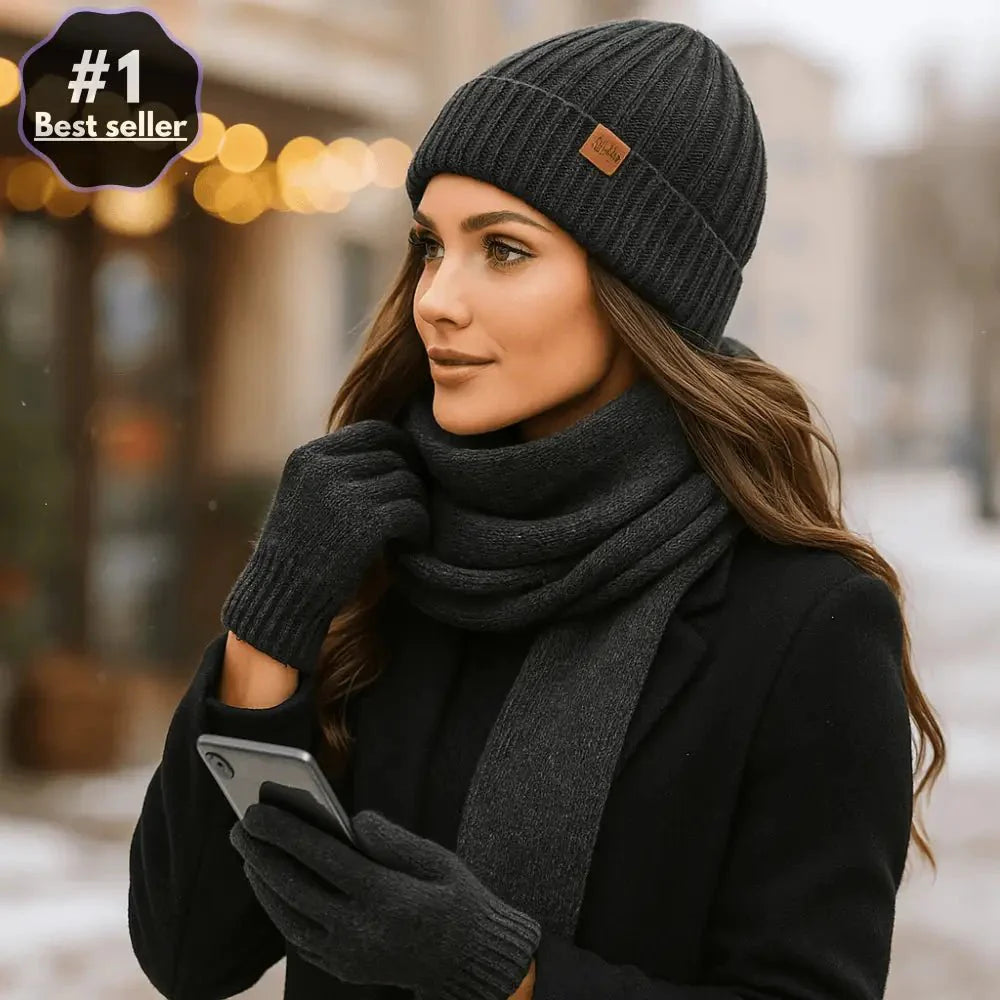 Limited Edition Knit Hat - Scarf - Gloves Set - Winter