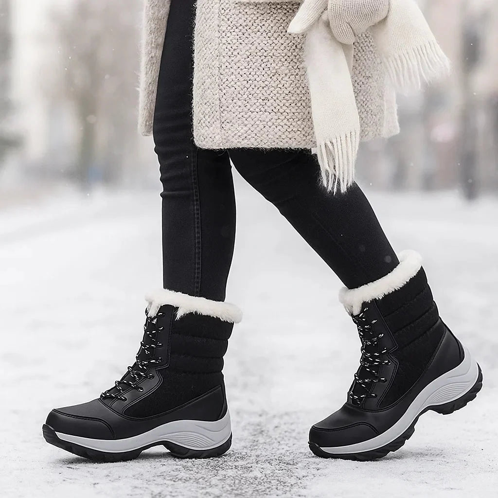 Winter Platform Ankle Boots - Comfortable - Loose Fit - Cold Weather