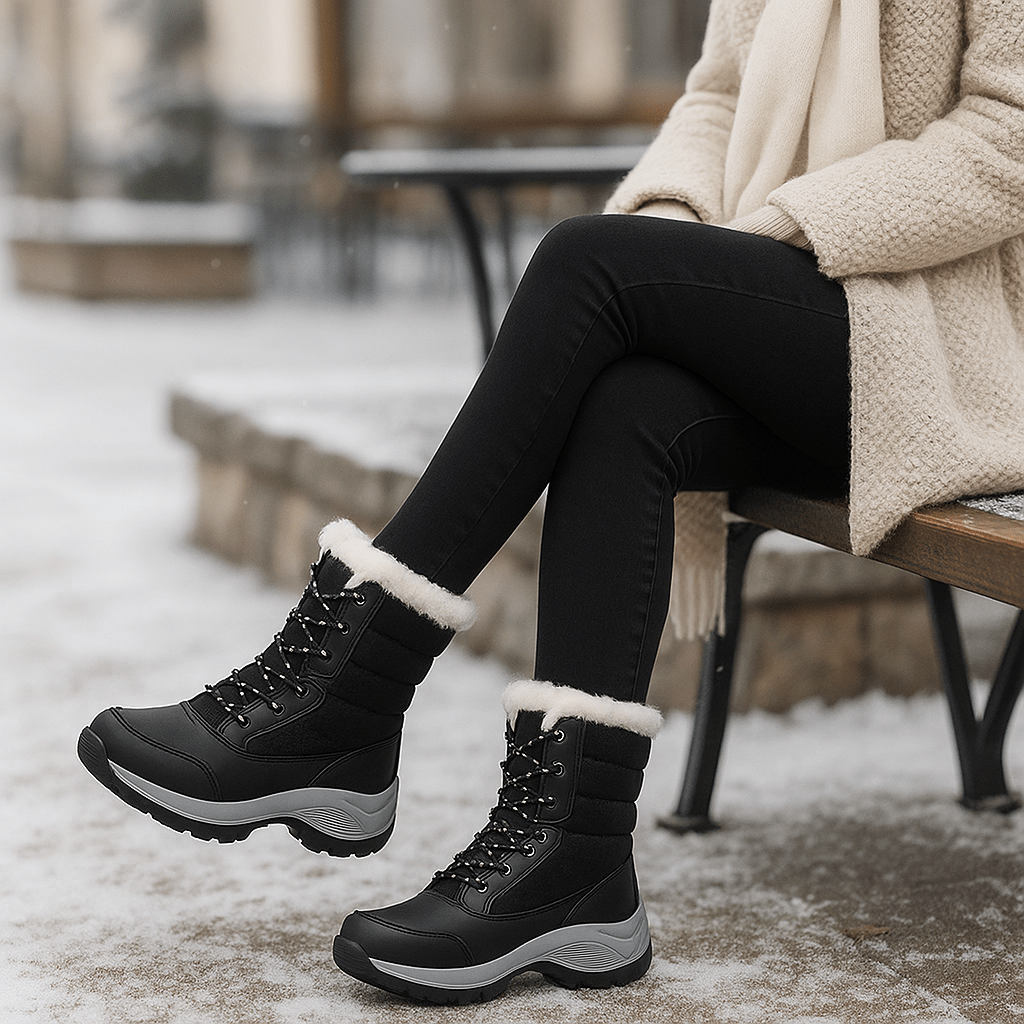 Winter Platform Ankle Boots - Comfortable - Loose Fit - Cold Weather