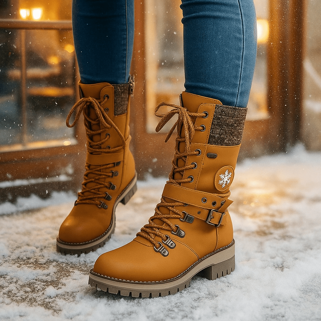 Stylish Women's Winter Ankle Boots - High Heels - Warm