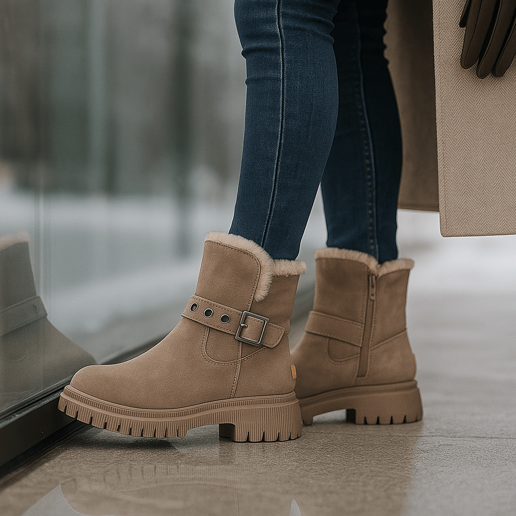 Winter Suede Ankle Boots - Chic Style - Thermal Comfort