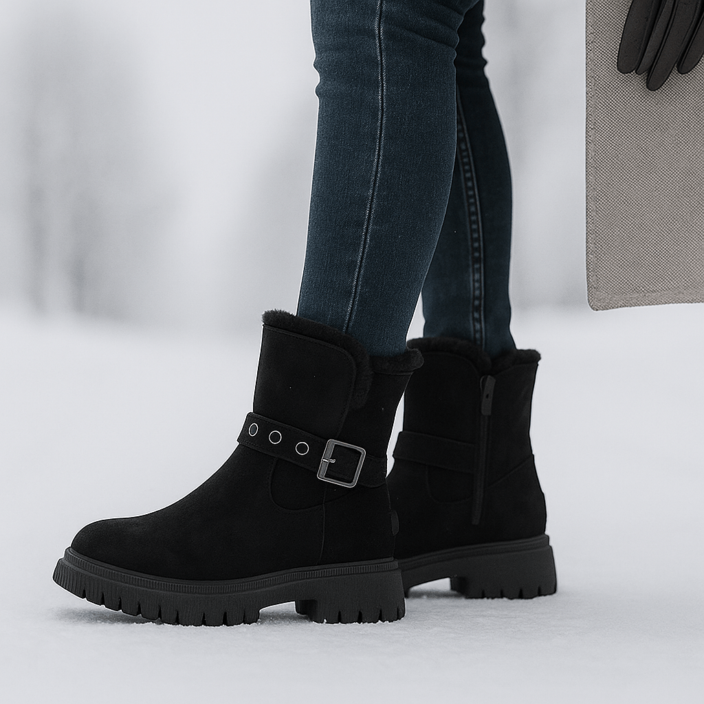 Winter Suede Ankle Boots - Chic Style - Thermal Comfort