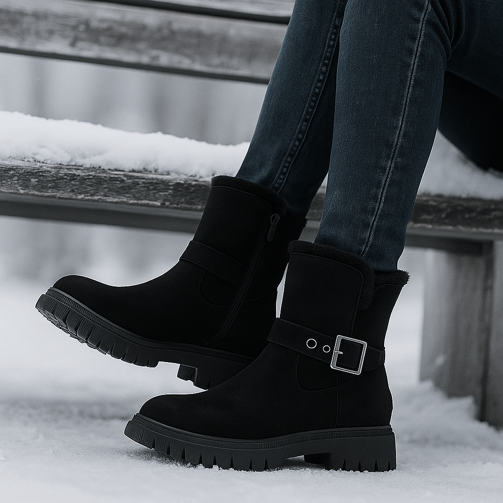 Winter Suede Ankle Boots - Chic Style - Thermal Comfort
