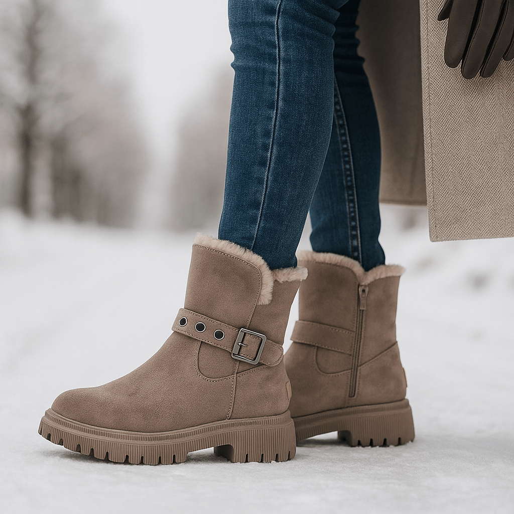 Winter Suede Ankle Boots - Chic Style - Thermal Comfort