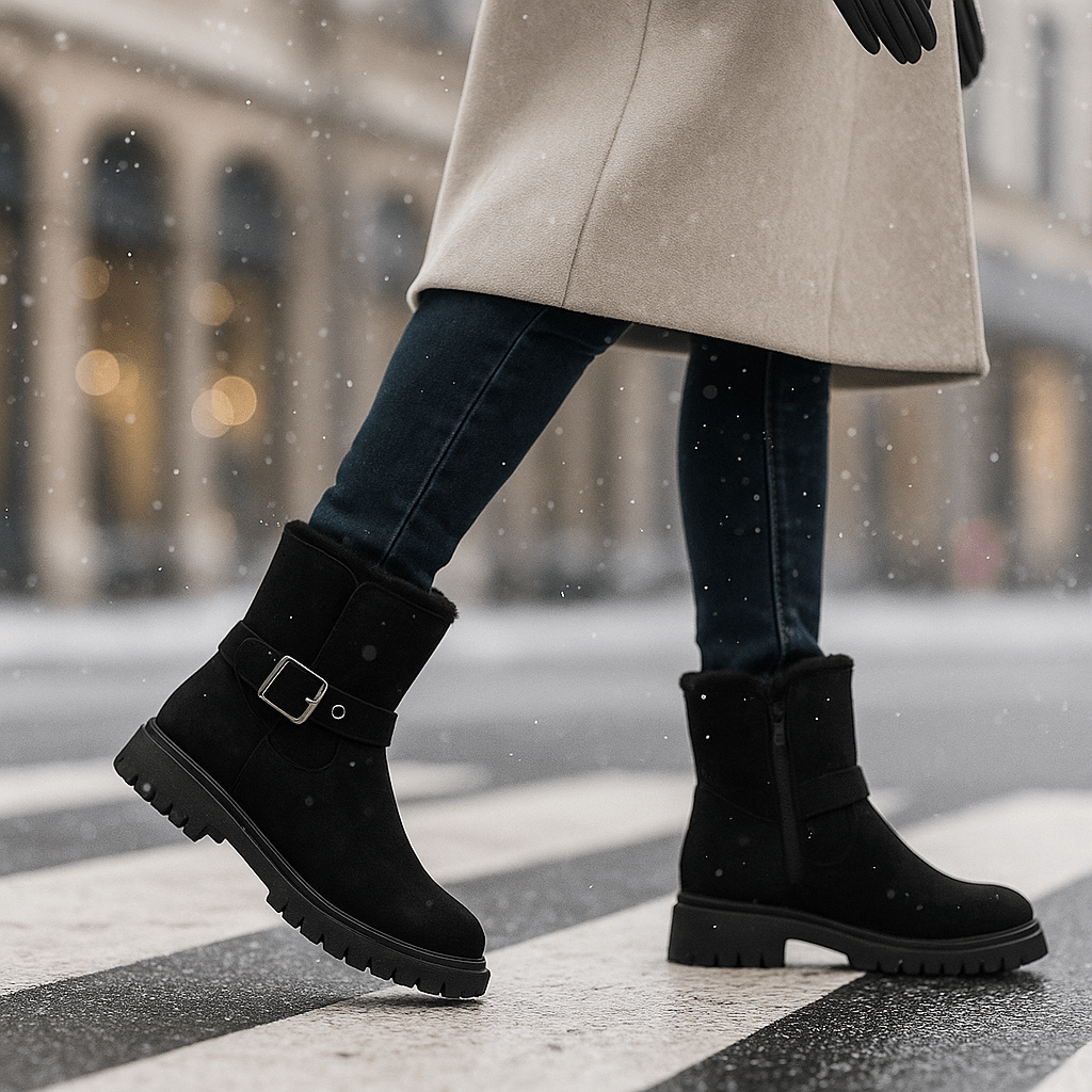 Winter Suede Ankle Boots - Chic Style - Thermal Comfort