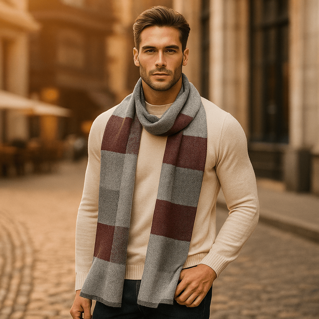Men's Cashmere Scarf - Winter Warmth - Soft Luxury