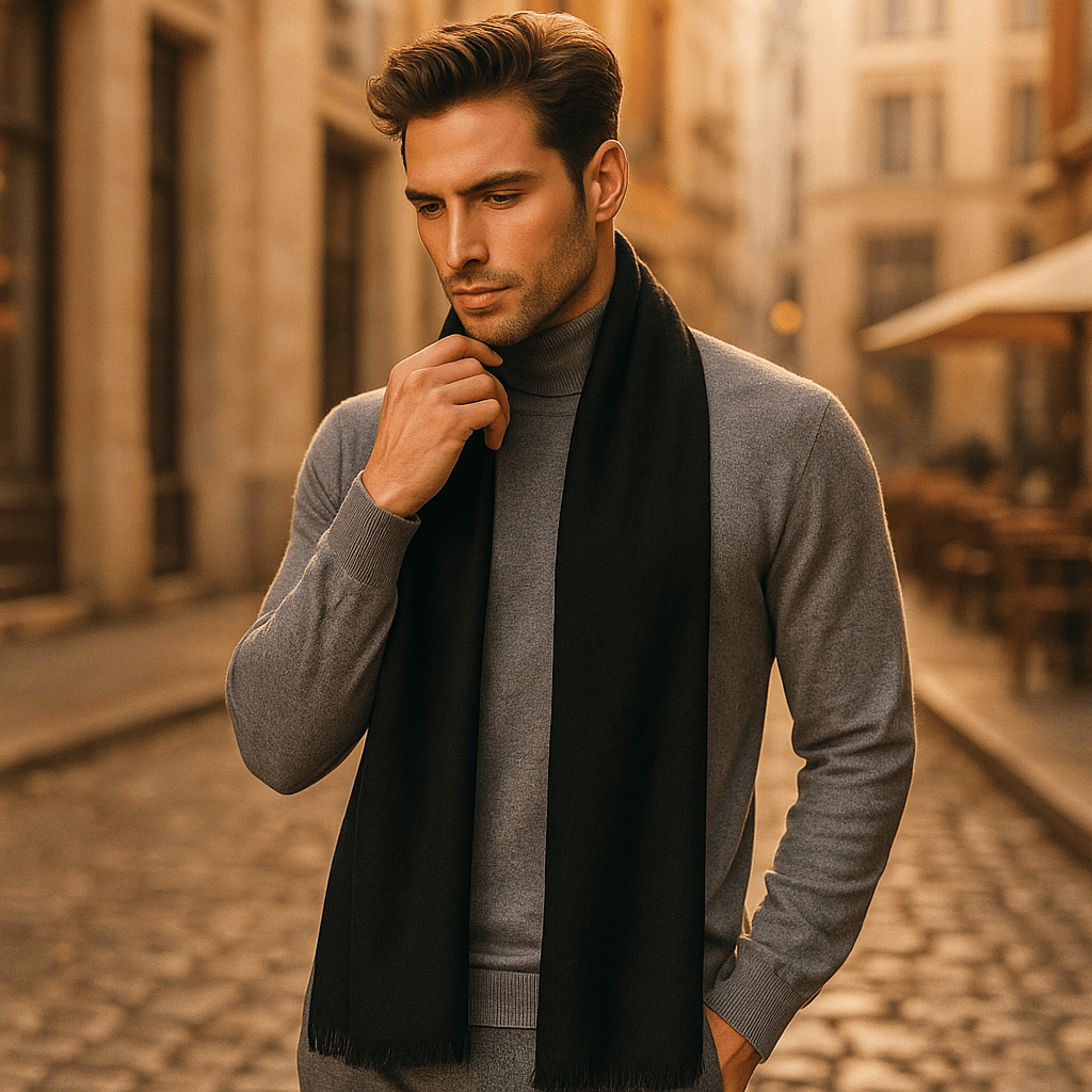 Men's Cashmere Scarf - Winter Warmth - Soft Luxury